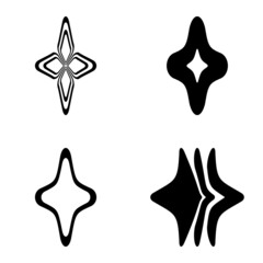 Obraz premium Rhombic_star3 Flat Icon Set Isolated On White Background