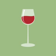Transparent glass with red wine vector illustration.