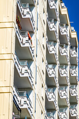 modern concrete plattenbau facade