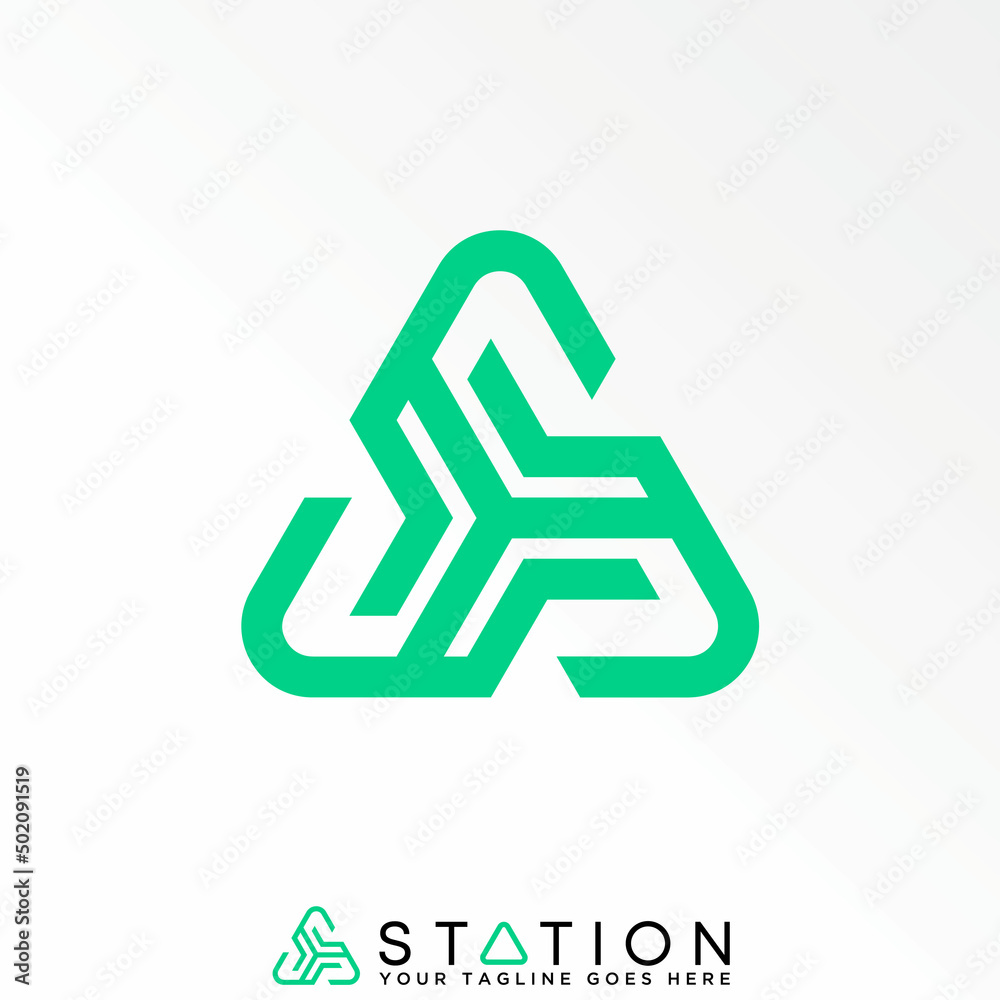 Poster unique letter or word s line font in triangle image graphic icon logo design abstract concept vector