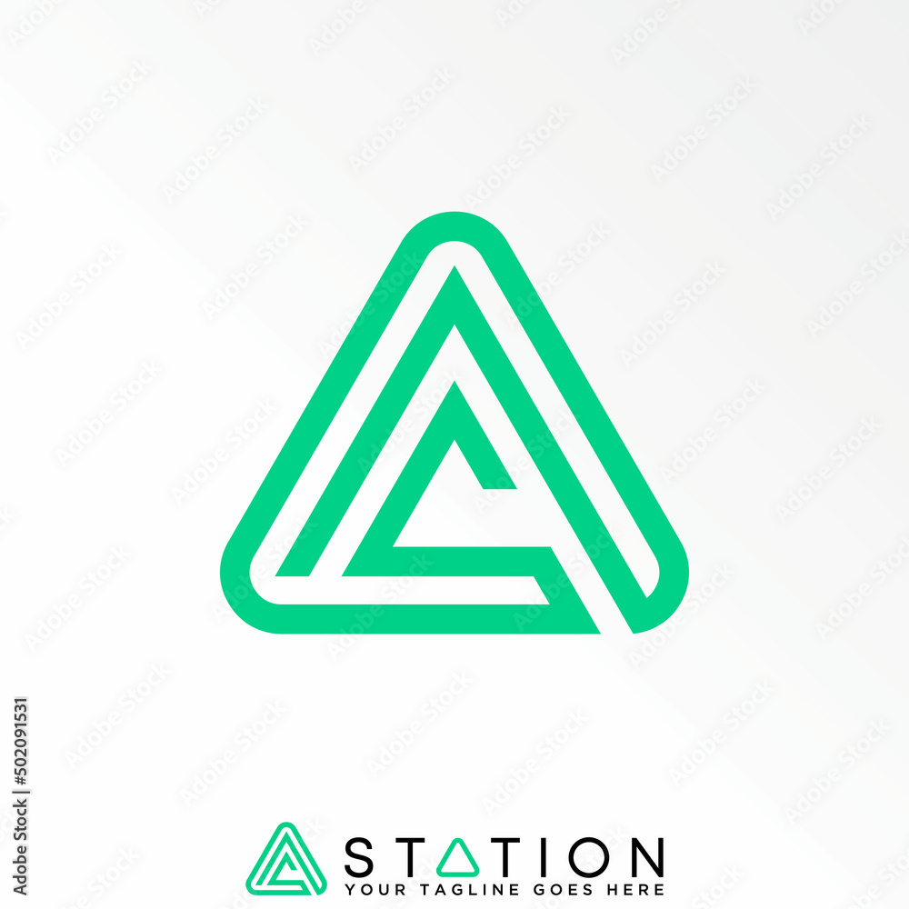 Poster letter or word sa line font in triangle image graphic icon logo design abstract concept vector stock