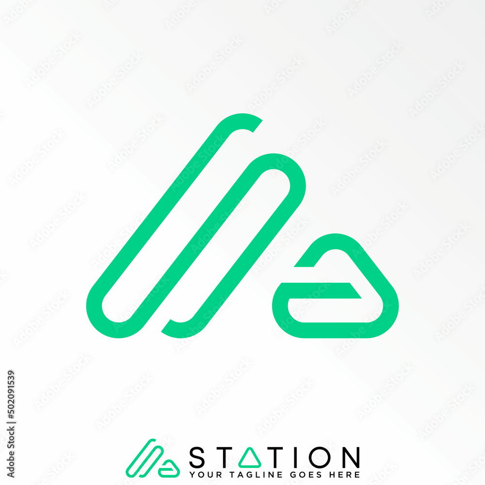 Poster letter or word sa line font in cutting triangle image graphic icon logo design abstract concept vect