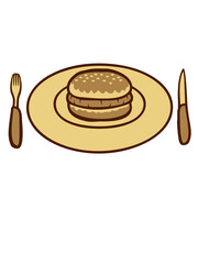 Teller Burger Mittagessen 