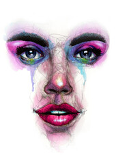 Colourful watercolour eyes