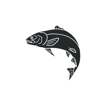 recommend clip art: Salmon Icon Silhouette Illustration. Fish Vector Graphic Pictogram Symbol Clip Art. Doodle Sketch Black Sign.