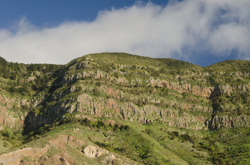 Cliff of the Lomo del Carreton. Vallehermoso. La Gomera. Canary Islands. Spain.