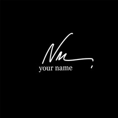 Nm initial handwriting logo vector