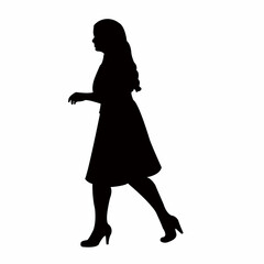 Fototapeta na wymiar a woman walking body silhouette vector