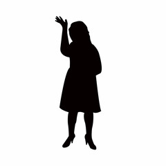 Obraz na płótnie Canvas a woman waving, silhouette vector