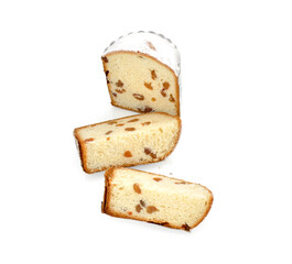easter cake with raisins isolated on a white background