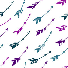 Simple boho arrows vector seamless ornament. Ethnic rustic design. Tribal indian motif. Bohemian