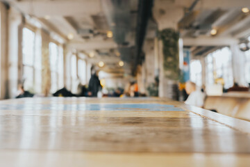 Brown Wooden table cafe or restaurant background