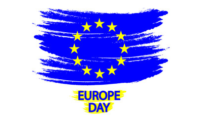 Europe Day flag, vector art illustration.