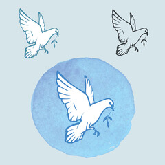 Vector drawing of the dove of peace