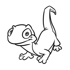 Lizard smile animal coloring page cartoon illustration