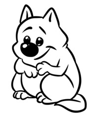 Cat cheerful joy coloring page cartoon illustration