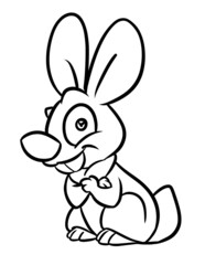 Fototapeta na wymiar Rabbit kind cute coloring page cartoon illustration