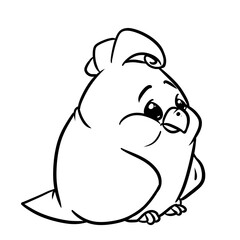 Little cute parrot bird coloring page cartoon illustration