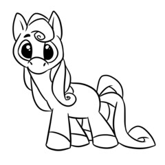 Little pony character animal coloring page cartoon illustration