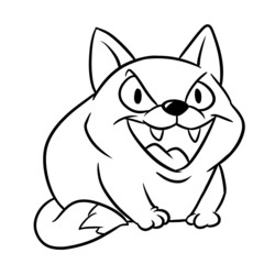 Predator cat coloring page cartoon illustration