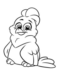 Kind smile parrot coloring page cartoon illustration