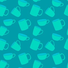 Breakfast seamless cup pattern for fabrics and textiles and packaging and gifts and kitchen and kids