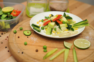 Summer salad with tomato