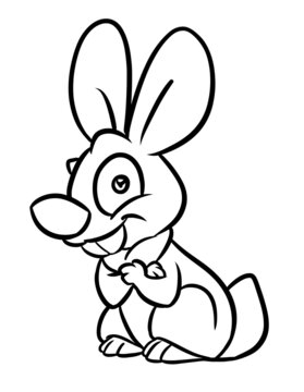 Rabbit kind cute coloring page cartoon illustration