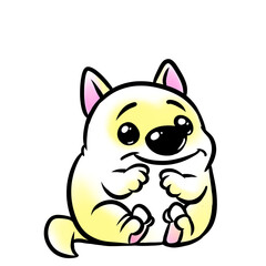 Little kitten sitting Animal character cartoon illustration