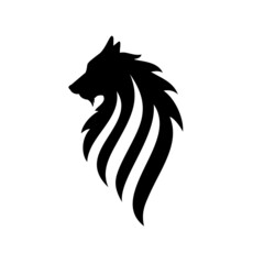 Head red wolf logo symbol design illustration