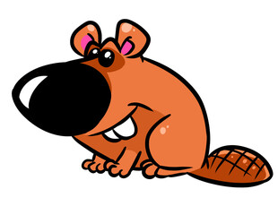 Little beaver character animal cartoon illustration
