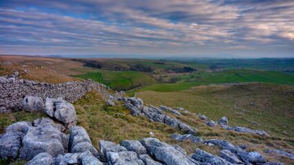 The view from Malham Ling over Gordale Bridge