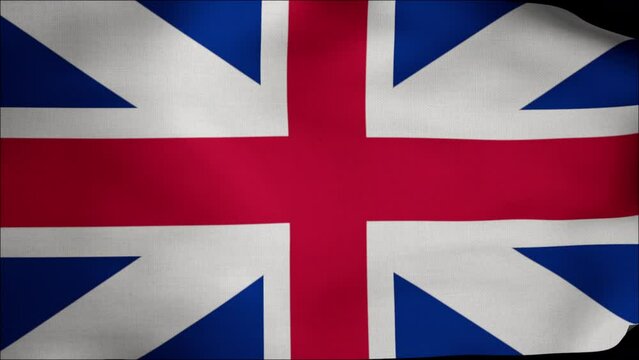 great britain flag. United Kingdom flag video waving in wind Of Great Britain and Northern Ireland. original flag of great britain. 