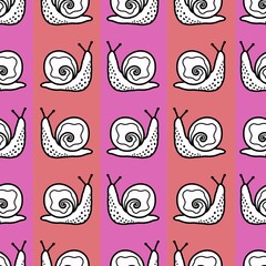 Animals seamless cute snails pattern for fabrics and textiles and packaging and gifts and cards and linens and kids