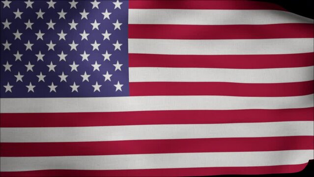 American flag. America Nation flag slow motion. US American Flag Blowing Close Up. American flag USA background, slow motion, close up. Realistic. 