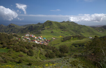 Tenerife, landscape of the north east part of the island from around Mirador De Jardina viewpoint 
on a border of Anaga forest park
