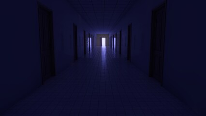 dark tunnel corridor in building liminal space