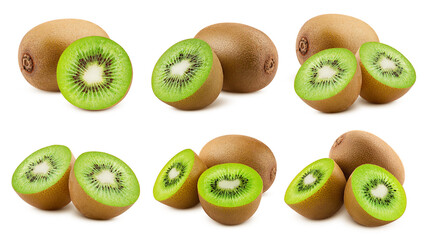 Fototapeta premium Kiwi isolated on white background, full depth of field, clipping path