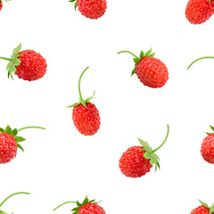 wild Strawberry isolated on white background, SEAMLESS, PATTERN