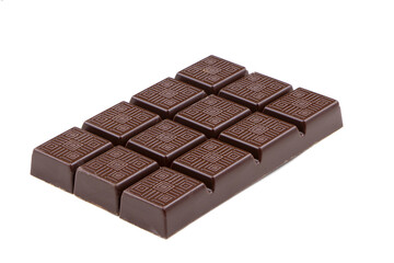 Chocolate bar isolated on a white background. Dark chocolate isolated.