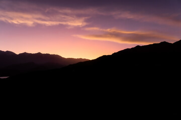 sunset in the mountains