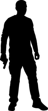 recommend clip art: man holding pistol silhouette
                    