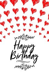 Happy birthday retro vector illustration for celebration various different background, invitation card, houshold element, party related item