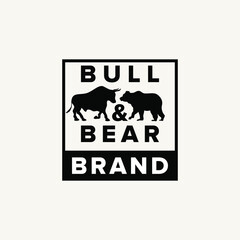 simple bull and bear logo for a brand