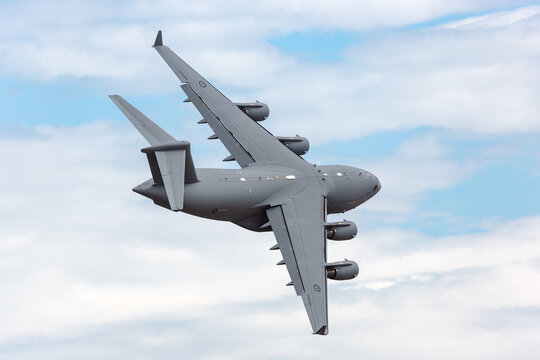 Avalon, Australia - February 28, 2015: Royal Australian Air Force (RAAF) Boeing C-17A Globemaster III Large military cargo aircraft operated by 36 Squadron based at RAAF Amberley, Queensland.