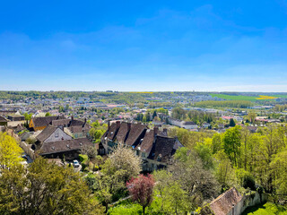 View of Provins, the medieval Town from the Cesar Tower in France