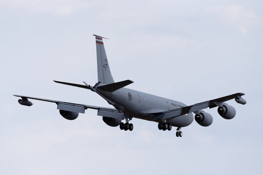Avalon, Australia - February 21, 2015: Republic of Singapore Air Force (RSAF) Boeing KC-135R Stratotanker aerial refueling aircraft from 112 Squadron.