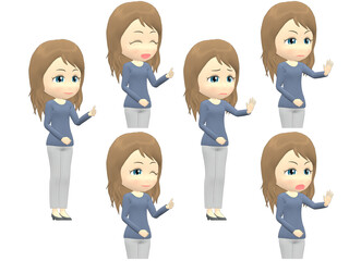 [OK NG A] Caucasian Woman knitwear wavy hair oblique angle