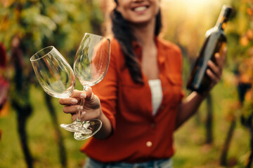 Girl in vineyard