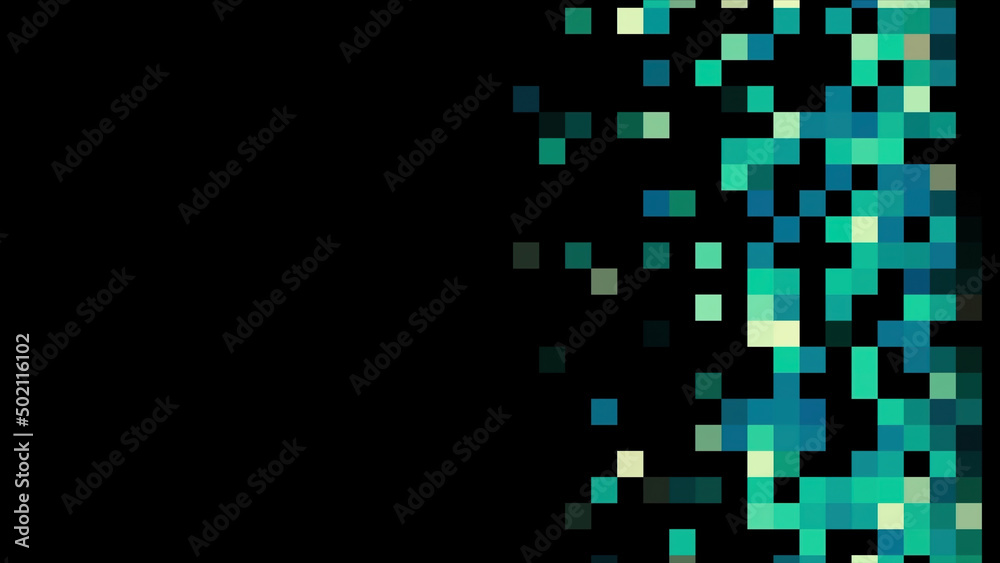 Poster unique abstract pixel animation. animation. abstract animation of multicolored pixel spot moving hor